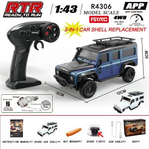 In Stock HuangBo 1:43  4WD RC Rock Crawler Full Proportional Off Road RC Car Dual Car Shells Shock Absorption Model For Kids