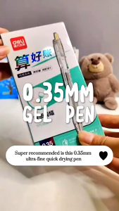 Deli 12Pcs/1Pc SA130 Ballpen 0.35mm Press Gel Pen Quick-Drying Black Writing Pen School Supplies