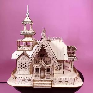 3D Wooden Cottage Puzzle DIY Model Kit Handcrafted Gift Home Decor Birthday/Valentines Day Gift