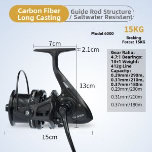 Full Metal Gapless Long Casting Fishing Reel 10000 Type