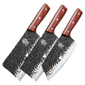 TINGLING | Forged Manganese Steel Kitchen Knife Set with Fruit Knife Slicing Knife and Bone Cutting Knife