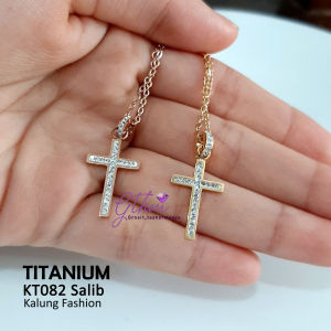 Kalung Titanium Nuri Salib Mata Awet Anti karat bisa dipakai sehari-hari kt082