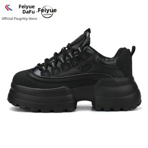 DAFU FEIYUE | Fashion Thick Platform Leather Sneakers
