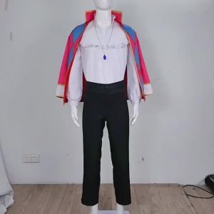 Anime Howls Moving Castle Howl Cosplay Costume Jacket Necklace Earring Cloak Suit Halloween for women men