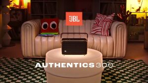 JBL Authentics 300 Wireless Home Speaker with Wi-Fi Bluetooth and Voice Assistants with Retro Design