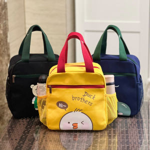 Large Capacity Canvas Handbag Insulated Lunch Box Bag Mommy Bag Korean Style Food Storage Bag for Students And Families