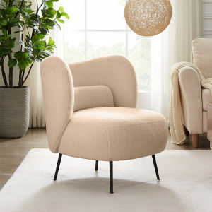 Nordic Style Sofa Chair Fabric Living Room Small Size Simple Cream Casual Chair Lamb Velvet Beauty Single Person Chair