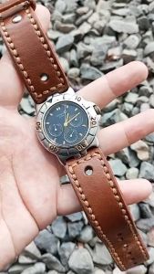 Tali Jam Tangan Kulit Sapi Pullup custom - Tan 23823 Bergaransi