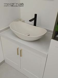 Matte Cream Grey Nordic Style Ceramic Sink