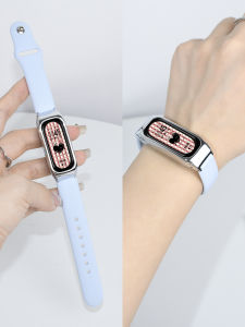 Suitable for Oppo Bracelet Watch Strap Band Sports Version Wrist Strap Summer Soft Silicone SLR Buckle Replacement Belt Smart Fashion Version Active Version Eva Special Edition Female Trendy Watch Bracelet Conan Version Accessories