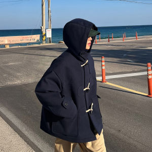 DAVID&ME | Hooded Short Wool Overcoat