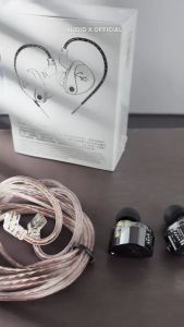 KZ Castor in Ear Monitor Headphones Dual-Dynamic Driver Wired Earbuds HiFi Improved Bass in-Ear Earphone Noise Isolating IEM Detachable Cable (With Mic)