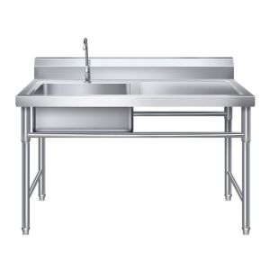 🔥Ready Stock🔥304 Stainless Steel Sink Handmade Kitchen Sinki With Faucet Single/Double Bowl Sink With Platform