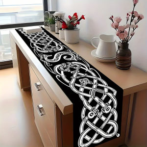 VIKAMA Exquisite Viking Table Runner Elevates Your Dining Experience Perfect For Medieval Feasts Outdoor Picnics And Gothic Home