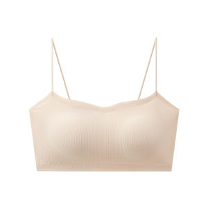 MiiOW | เสื้อชั้นในแบบเกาะอกไร้ตะเข็บสำหรับผู้หญิง ทรงบาง สายเดี่ยว ดีไซน์หลังสวย เสื้อกั๊กออกซิเจนสำหรับฤดูร้อน