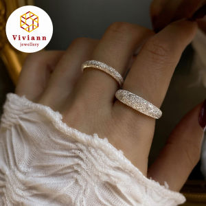 Viviann Original Design BlingBling S925 Sterling Silver Ring Star Sky Series Silver Open Ring Classic S925 Sterling Silver Ring For Women Men Wedding Rings Round Line Finger Ring Women Jewelry Gift