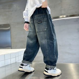 Boys Casual Spring Autumn Denim Jeans Loose Comfortable Cotton Blend Fabric Trendy Cool Childrens Wear Big Kids Fashion