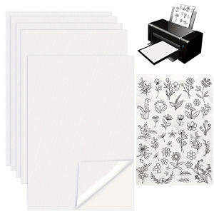5PCS A4 DIY Water Soluble Embroidery Stickers Sticky Water Soluble Embroidery Stabilizer Printable Paper Wash Away Stabilizer