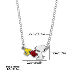 Takara Tomy | Snoopy Anime Mặt Dây Chuyền Trái Tim Hoạt Hình Dễ Thương Xương Đòn Dây Chuyền Trang Sức Phụ Kiện Dành Cho Mọi Lứa Tuổi Lựa Chọn Lý Tưởng Món Quà Quyến Rũ Cho Bạn Bè