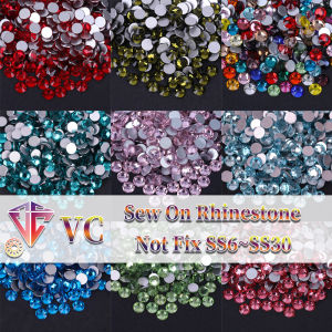VC Super Glitter Brilliant Colors Non HotFix Rhinestones Crystal Glass Strass Flatback Glue On Nail Art Rhinestone