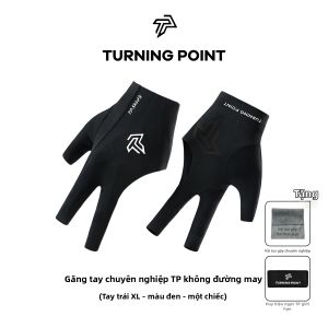 Turning Point | Găng Tay Bida Chuyên Nghiệp Không Đường May Màu Đen Trung Tính 8-Ball 9-Ball