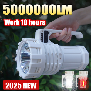 2025 NEW 5000000LM Most Powerful Flashlights Rechargeable LED Torch Outdoor Emergency Camping Hiking Portable Lantern With COB