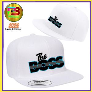 Topi Snapback THE BOSS Topi Casual Rope Hat Bahan Denim Topi Distro Pria Wanita Topi Premium Bisa Custom
