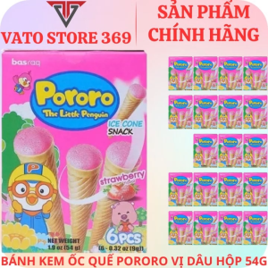 Bánh kem ốc quế PORORO vị dâu hộp 54g