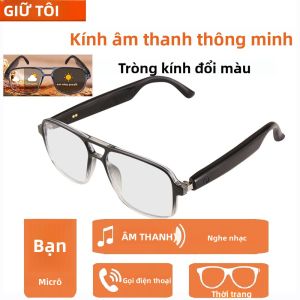 Kính Thông Minh Có Âm Thanh Tích Hợp Tròng Kính Đổi Màu Kết Nối Không Dây BT Trợ Lý Giọng Nói AI Camera Chống Ánh Sáng Xanh Điều Khiển Nhạc GS10