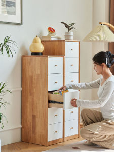 Luxurious Real Wood Drawer Cabinet Narrow Sideboard