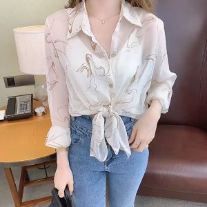 lady\_grace\_w217\_เสื้อผ้าป้องกันแสงแดดเพศหญิง2023ฤดูร้อน พิมพ์ลายผู้หญิง ผ้าชีฟอง เสื้อ เกาหลี