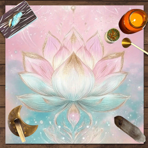 VIKAMA Tarot Divination Lotus Tablecloth Flowing Light Star Point Energy Field Totem Spiritual Meditation Bohemian Living Room