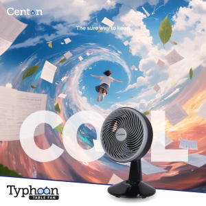CENTON Powerful Turbo 5 Blades Table Fan - Typhoon Series