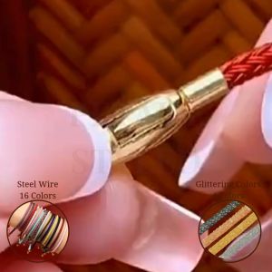 【PETALS_STYLED】 Steel Wire Glittering Stainless Steel Oval Long Button Charm Bracelet 不锈钢钢丝绳网水钻手绳