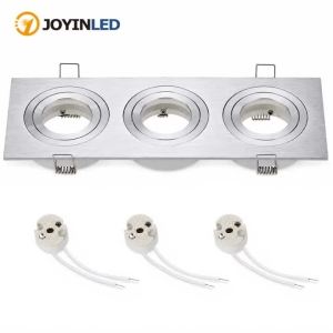 JOYINLED Đèn LED Âm Trần Hình Vuông 3 Đầu Khung Đèn MR16 GU5.3 Đèn Trần Có Lỗ Khoét 85mm Để Chiếu Sáng Tiền Sảnh Trong Nhà