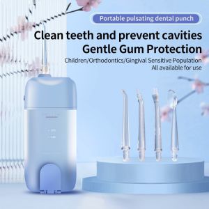 XIAOMI Electric Water Floss With 4 Head Teeth Cleaner Portable Dental Air Flosser Pembersih Gigi 电动洗牙器 口腔清洁