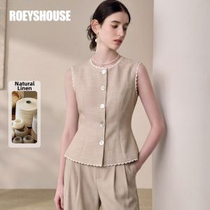 Roey s house | Professionally Stylish Summer Flax Wide Leg Pants Khaki