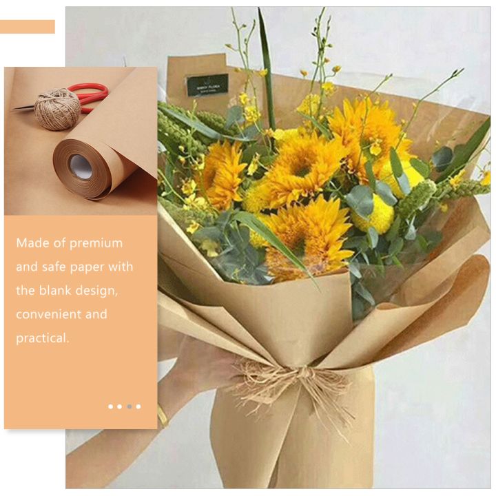 Paper Roll Wrapping Brown Kraft Gift Craft Packing Wrap Butcher Papers Flower Bouquet Shipping