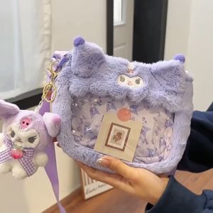 Tas Selempang Sanrio Boneka Pvc Tas Selempang Bulu motif Kuromi - Melody - Hellokitty - Chinamorol