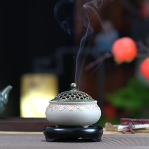 Lotus Incense Burner 3in1CeramicHumidity Resistant Design For Tropical Home Church Meditation