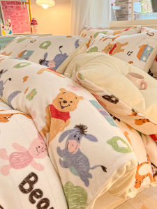 ผ้าห่มผ้านวมดิสนีย์มิลค์กำมะหยี่ชิ้นเดียวเด็กผ้าห่มคลุมผ้านวมสองด้านปะการังผ้าสักหลาดผ้ากันเปื้อนที่นอน