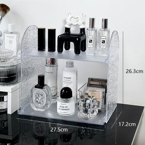 Acrylic Cosmetic Storage Box Large Capacity Bedroom Desktop Organizer Nord Style Plastic Rectangular Shape Pure Color Movable