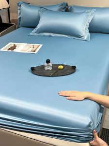 Washed Silk Bed Canopy Single Piece 2025 New Cool Feeling Ice Silk Full Wrap Anti Slip Dust Mattress Protector Cover Three Piece