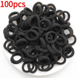 50/100PCS Women Girls black Nylon Elastic Hair Bands Ponytail Hold Small Hair Tie Rubber Bands Scrunchie Hair Accessories