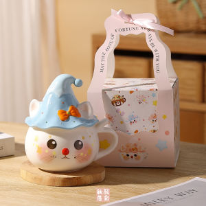 Cốc Cà Phê Gốm Hoạt Hình Mũ Ma Thuật Cho Sinh Nhật Học Sinh Cốc Đựng Sữa Cốc Đựng Cà Phê Gốm Sứ Thiết Kế Hình Mèo