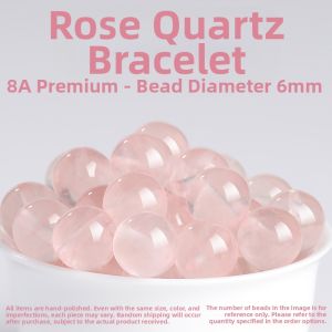 FUJINJIA | Natural 8A Grade Rose Quartz and Strawberry Crystal Beads DIY Materials