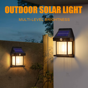 4Sets Multi-Level Brightness Outdoor Solar Light Motion Sensor LED Light IP65 Waterproof Rating Street Lamp Garden Porch Garage