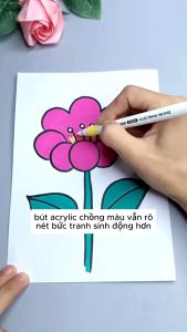 Bút Màu Acrylic Marker 12/24/36/48/60 Vẽ Trên Mọi Chất Liệu Có Thể Vẽ Chồng Màu Màu Sắc Tươi Sáng