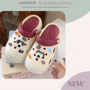 LHFriday พร้อมส่งในไทย รองเท้าแตะหัวโตแฟชั่น ทรงสวยงานดี มีมาให้เลือก หลายสี เนื้อยางนิ่ม เบา ใส่แล้วไม่ร้อนเท้า วัสดุทำจากยางกันน้ำ กันลื่น ใส่สบายสุดๆ รุ่นนี้แถมฟรีตัวติดด้วยนะ ถ้าชอบอยากได้จัดเลย