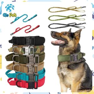 Professional Dog Nylon Collar Strong Control Handle Safely Collar For Medium Large Military Pet Dog German Shepherd Labrado Pet Dog Adjustable Collar
